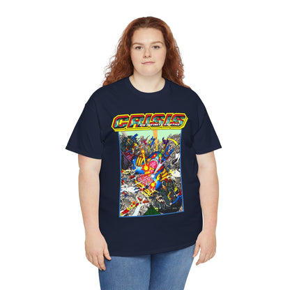 Crisis on Infinite Earths T-Shirt - George Perez Art - Superman, Firestorm, Captain Atom, Wonder Woman, Martian Manhunter Vs The Anti-Monitor - #12 Cover - DC Comics