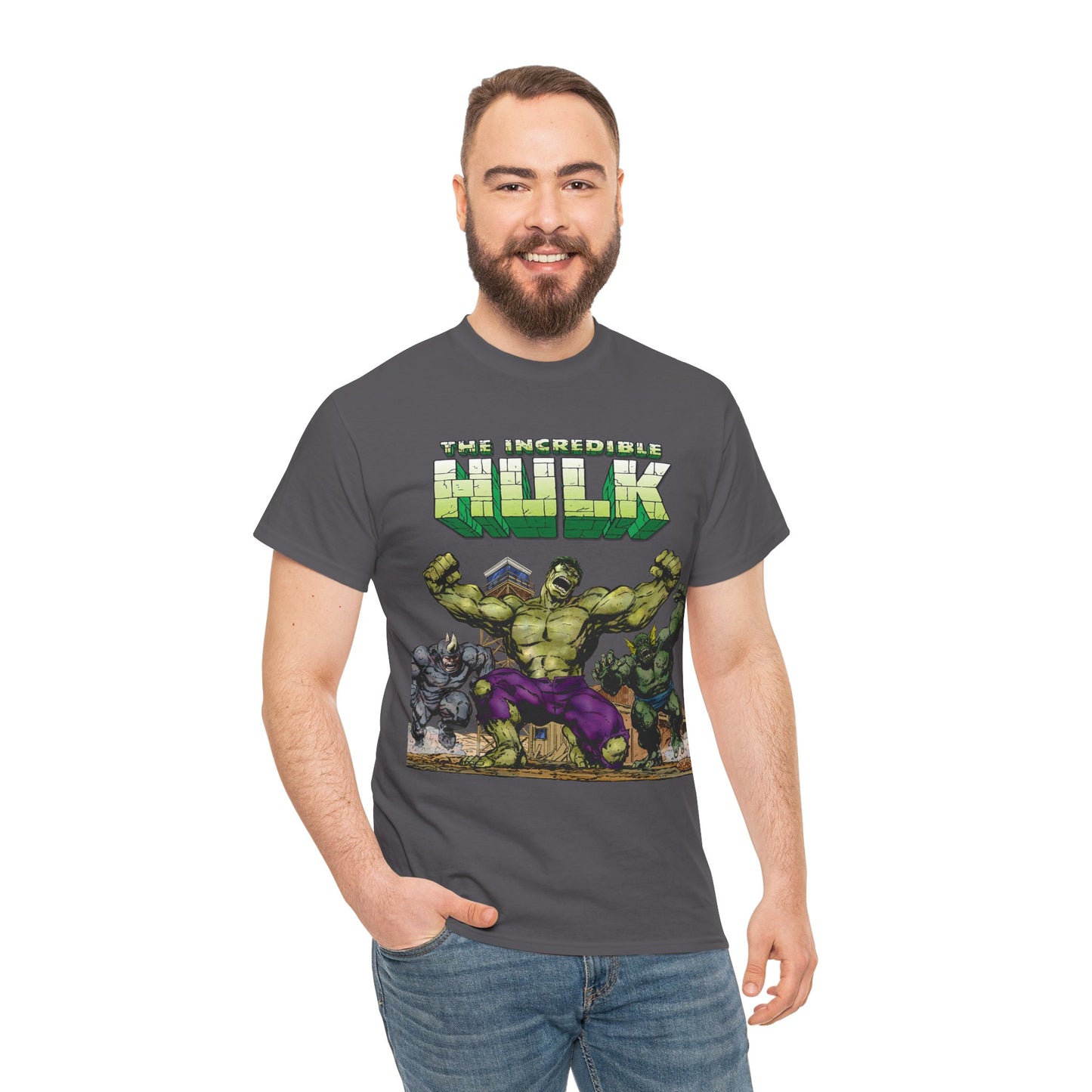 Incredible Hulk T-Shirt - Classic John Byrne Art - Rhino, Abomination - Marvel Comics - Bruce Banner