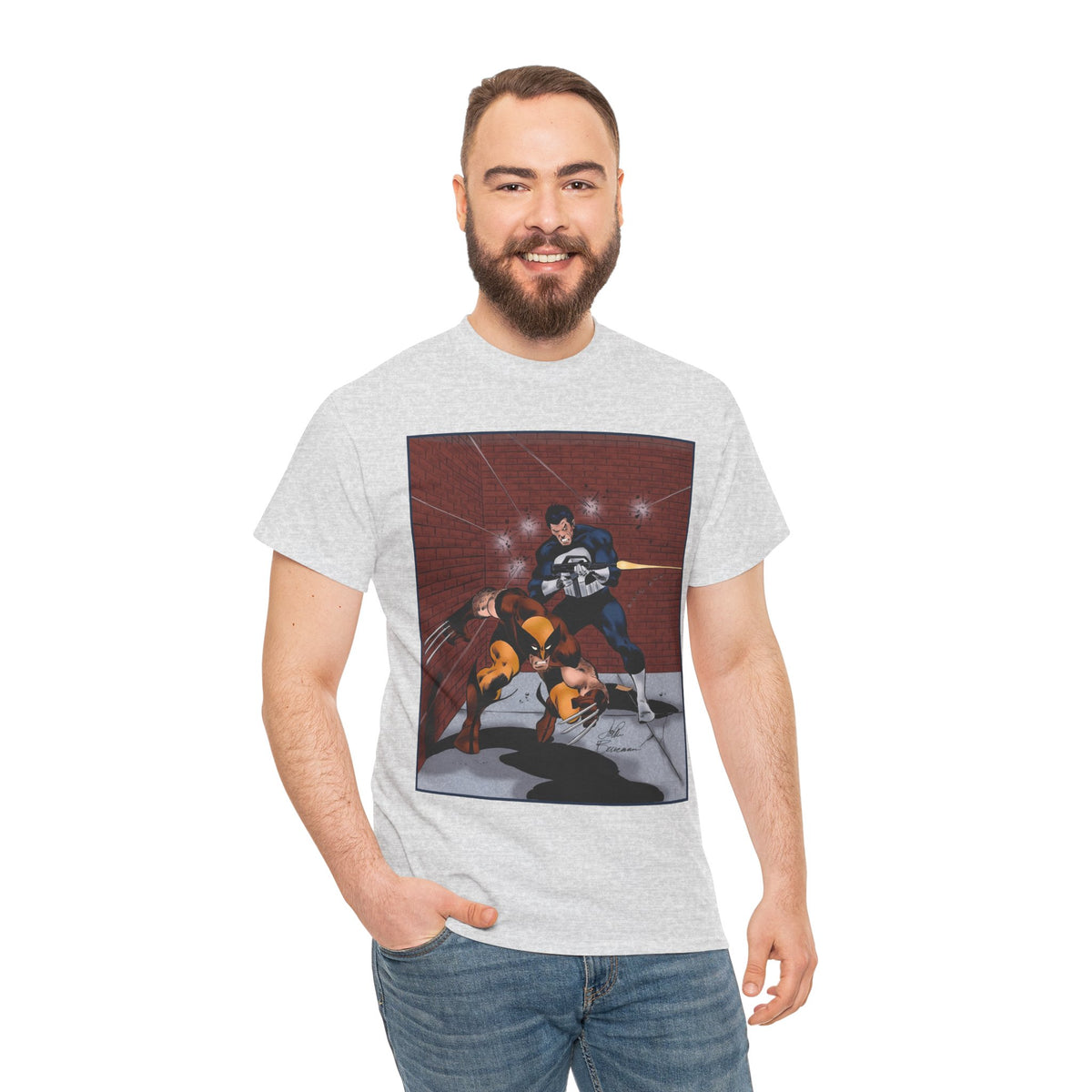 Wolverine & Punisher T-Shirt - John Buscema Art - Marvel Comics