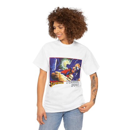 Superman & Fantastic Four T-Shirt - Marvel, DC Comics - Alex Ross, Dan Jurgens - 1990s Crossover Vs Galactus