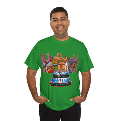 Masters of the Universe T-Shirt - He-Man, Man-At-Arms, Teela, Orko, Fisto, Moss Man, Ram Man - 1980s Filmation Art