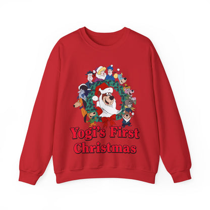 Yogi's First Christmas Crewneck Sweatshirt - Hanna-Barbera TV Holiday Special - Snagglepuss, Huckleberry Hound, Ranger Smith