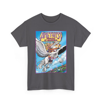 Amethyst Princess of Gemworld T-Shirt - George Perez Art - Riding Her Pegasus - DC Comics