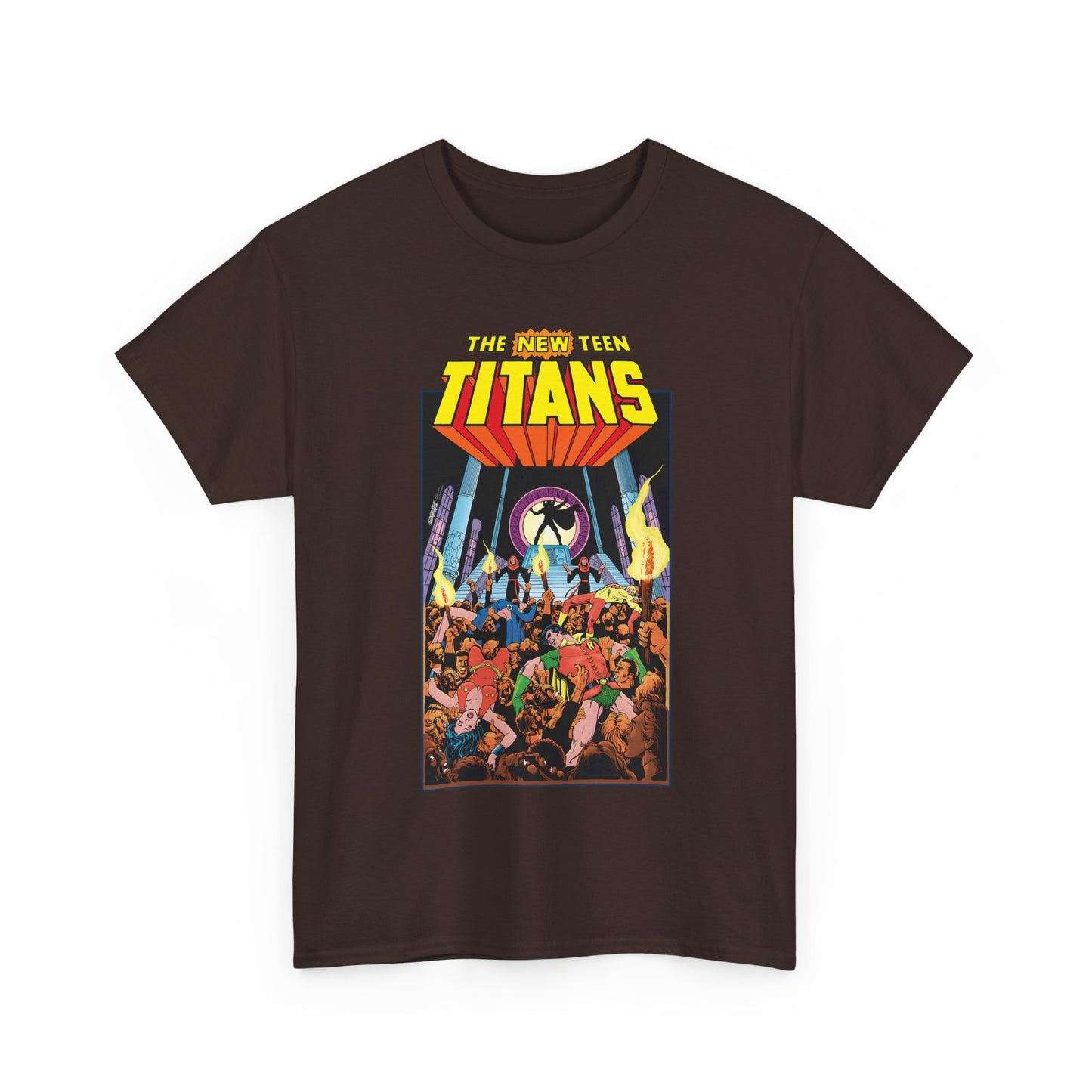 New Teen Titans T-Shirt - George Perez Art - #22 Cover - Wonder Girl, Robin, Raven, Kid Flash - Brother Blood Story - DC Comics