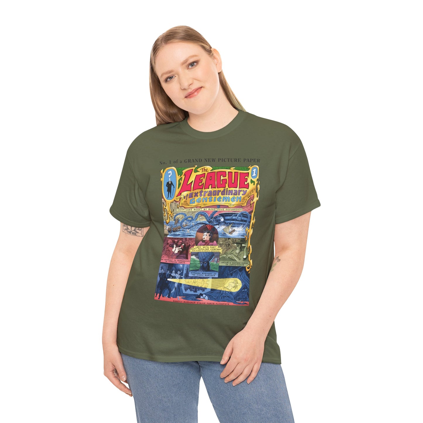 League of Extraordinary Gentlemen T-Shirt - Kevin O'Neill Art - Mina Murray, Captain Nemo, Allan Quatermain, Dr. Jekyll, & The Invisible Man - Alan Moore Story - DC Comics