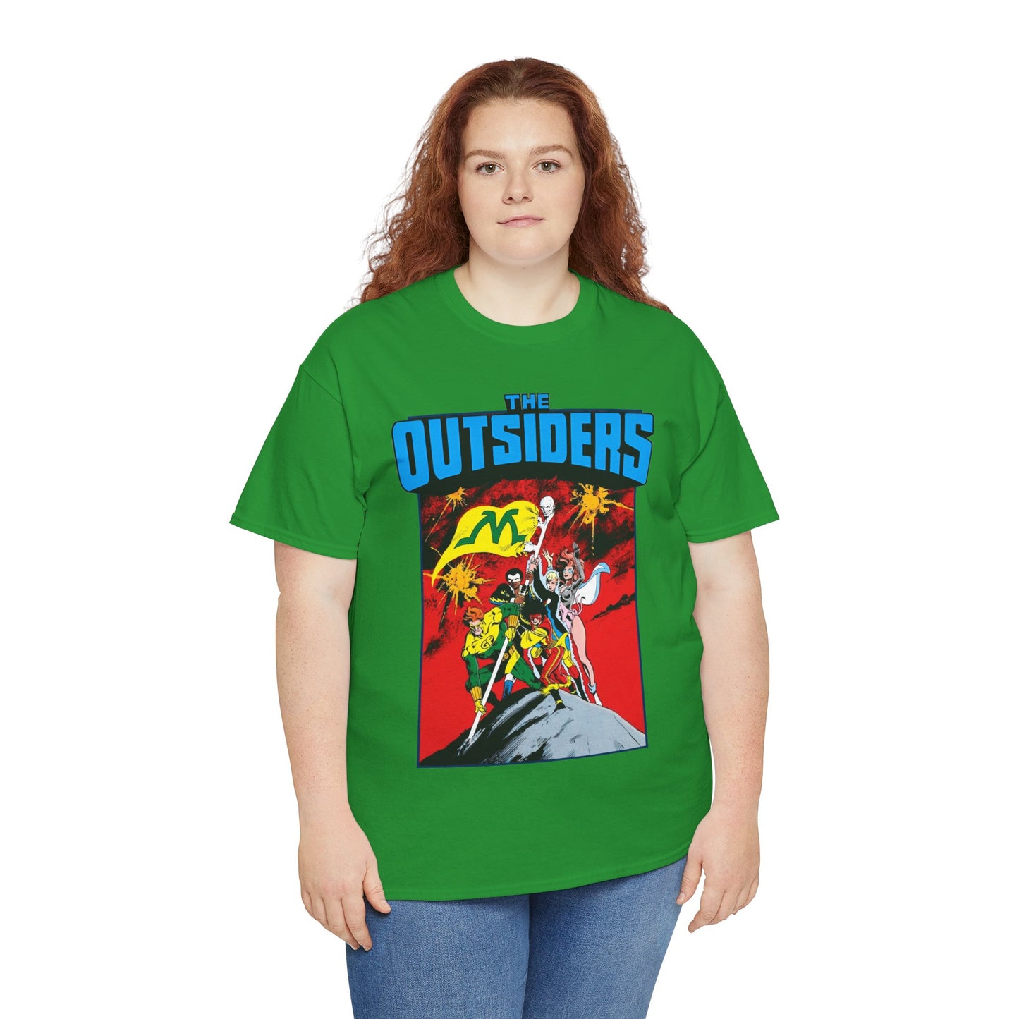 Outsiders T-Shirt - Alan Davis Art - Geo-Force, Halo, Black Lightning, Metamorpho, Katana - DC Comics