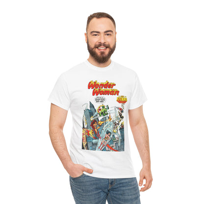Wonder Woman/New Teen Titans T-Shirt - Ross Andru Art - Wonder Girl, Starfire, Cyborg, Raven - #287 Cover Art - DC Comics