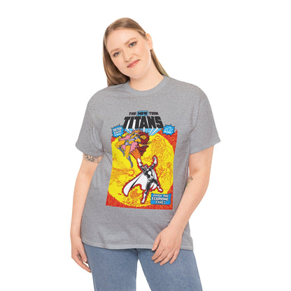 New Teen Titans T-Shirt - George Perez Art - #3 Cover Art - Dr. Light & the Fearsome Five Vs Starfire & the Teen Titans - DC Comics
