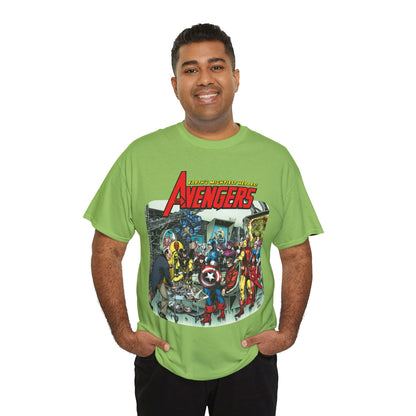 Classic Avengers T-Shirt - George Perez Art - Captain America, Hawkeye, Iron Man, Vision, Scarlet Witch, Quicksilver, Jarvis - Marvel Comics