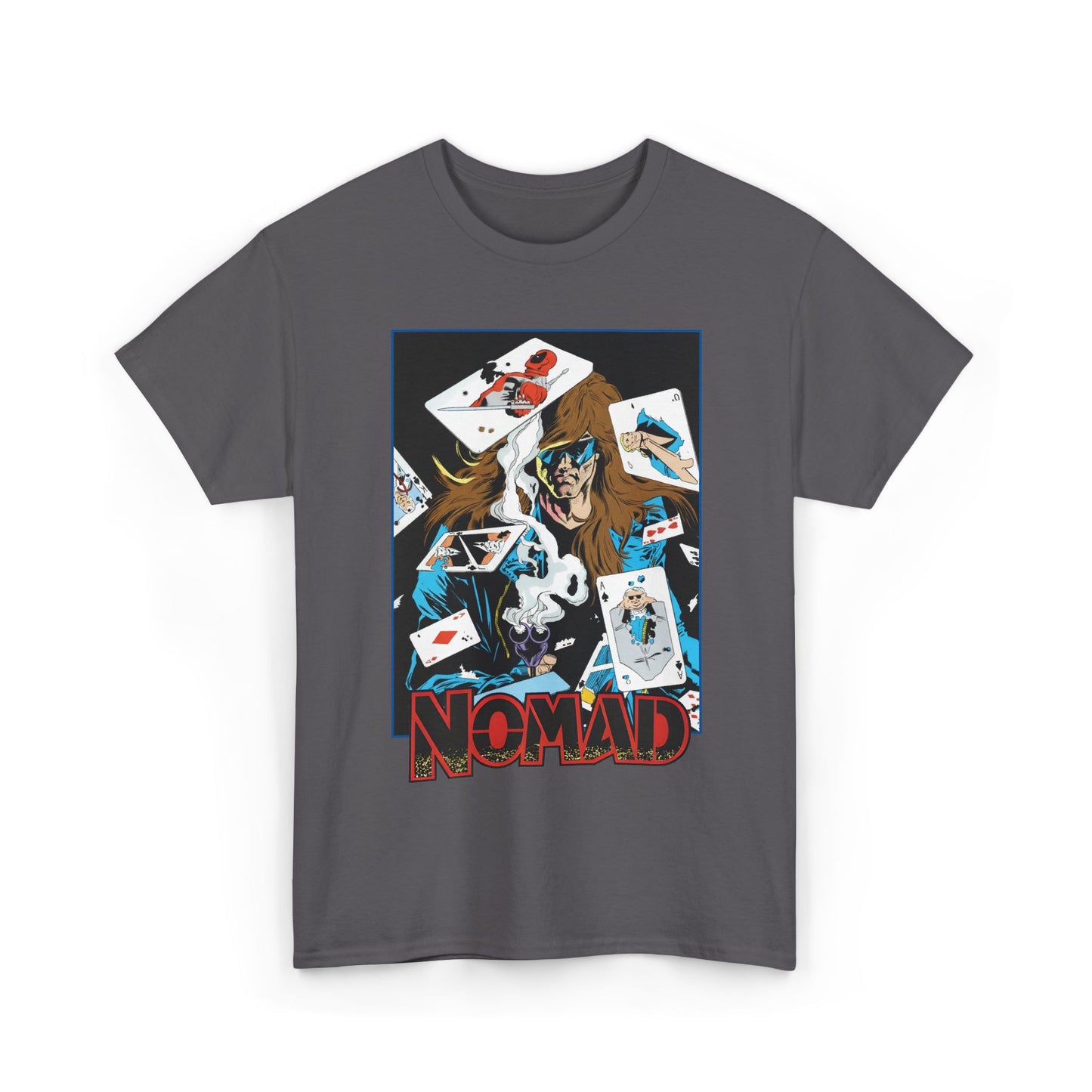 Nomad T-Shirt - S. Clarke Hawbaker, Mark McKenna Art - Jack Monroe - Playing Cards with Deadpool & Bushwacker - Marvel Comics