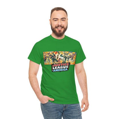 Justice League T-Shirt - Alex Ross Art - Superman, Batman, Wonder Woman, Black Canary, Hawkman, Green Lantern, Adam Strange, Plastic Man, Zatanna - DC Comics