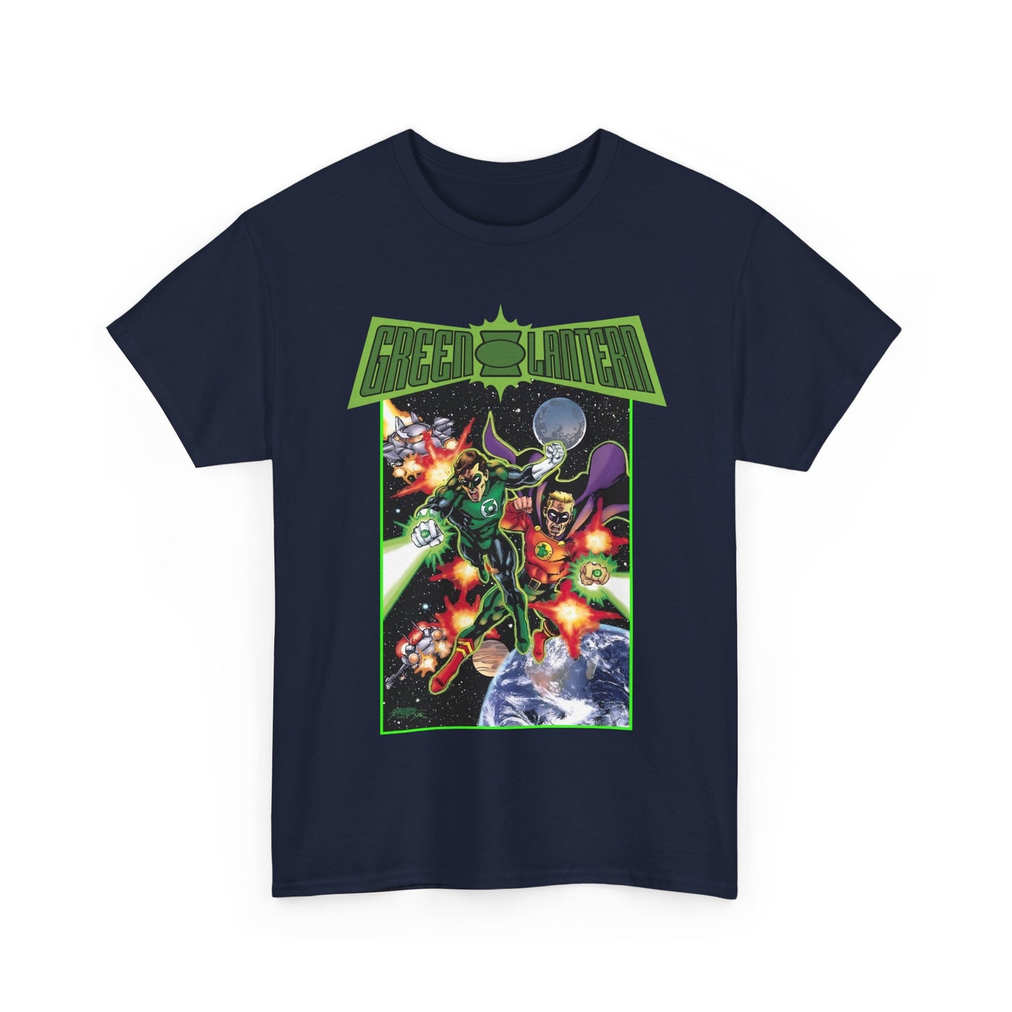 Green Lantern T-Shirt - George Perez Art - Hal Jordan & Alan Scott - Silver Age & Golden Age - DC Comics