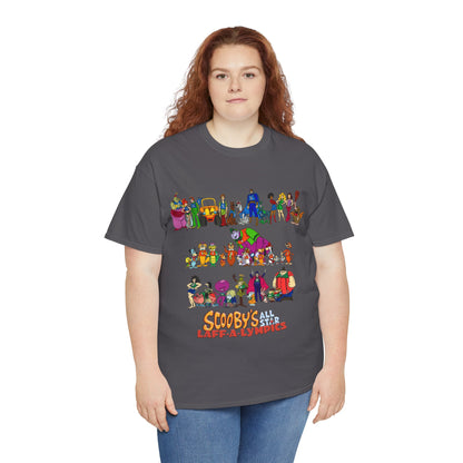 Scooby's All-Star Laff-A-Lympics T-Shirt - Hanna-Barbera Cartoon - Speed Buggy, Yogi Bear, Grape Ape, Scooby Dum, Shaggy, Wally Gator