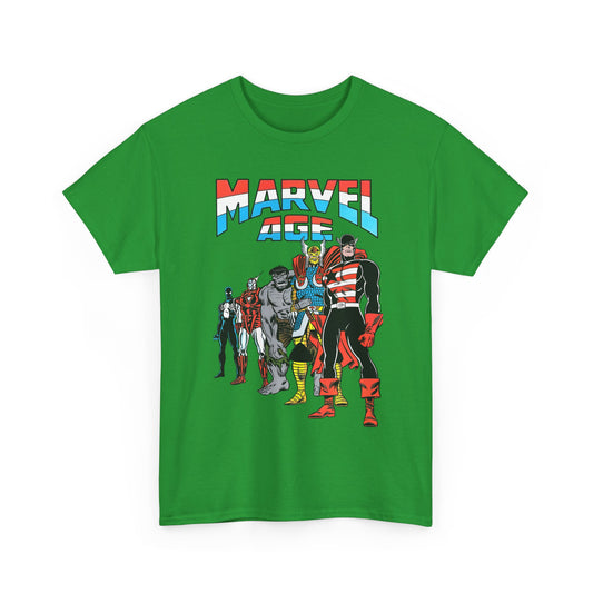 Marvel Age T-Shirt - Captain America, Thor, Incredible Hulk, Iron Man, Spider-Man - New Looks for the 80s