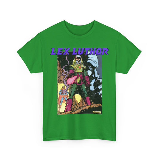 Lex Luthor T-Shirt - George Perez Art - 1980s DC Comics - Action Comics Armor - Inspiration for Super Powers Figure - Superman Enemy