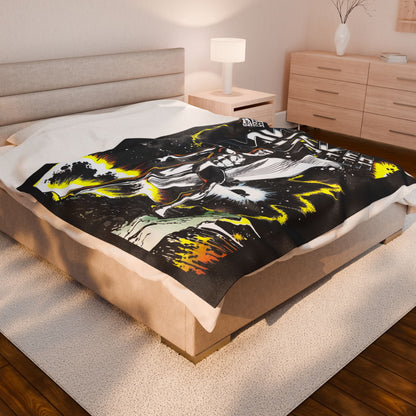 Silver Surfer Velveteen Plush Blanket 60x80" - John Byrne Art - Former Herald of Galactus - Norrin Radd - Fantastic Four Connection - Popular Marvel Comics Character - Cosmic Hero