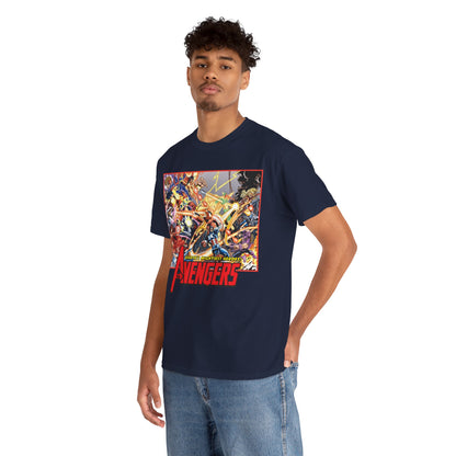 Avengers Vs Thunderbolts T-Shirt - George Perez Art - Captain America, Iron Man, Wonder Man, Scarlet Witch, Hawkeye, Citizen V, MACH-1, Techno, Atlas, Songbird - Marvel Comics