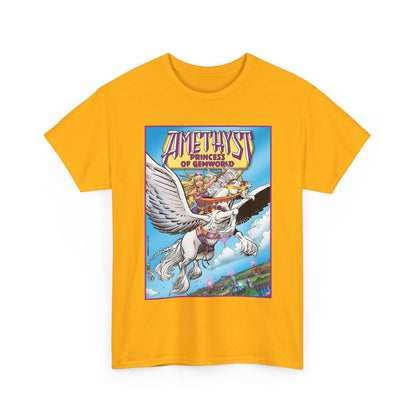 Amethyst Princess of Gemworld T-Shirt - George Perez Art - Riding Her Pegasus - DC Comics