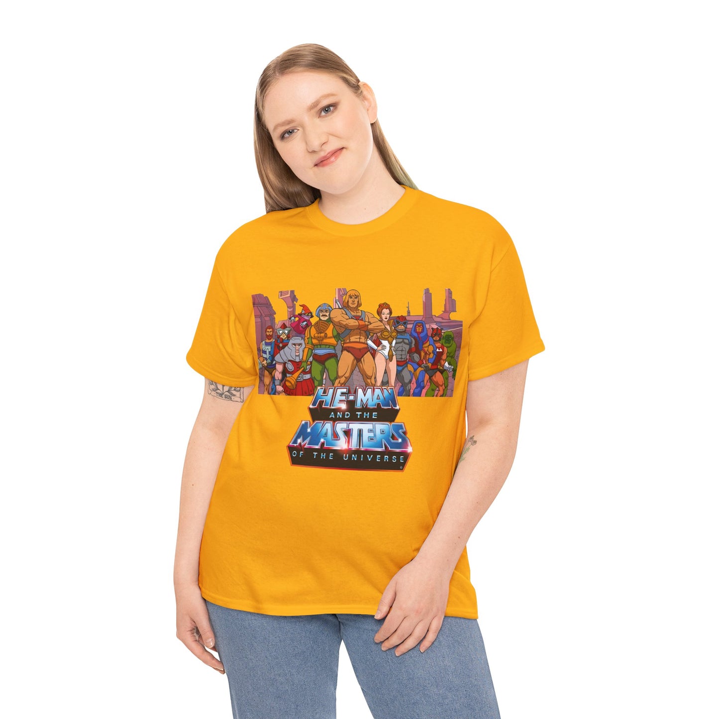 Masters of the Universe T-Shirt - He-Man, Man-At-Arms, Teela, Orko, Fisto, Moss Man, Ram Man - 1980s Filmation Art