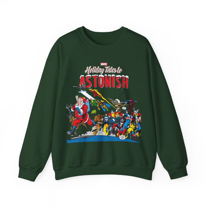 Marvel Comics Christmas Crewneck Sweatshirt - Spider-Man, Punisher, Ghost Rider, X-Men, Fantastic Four