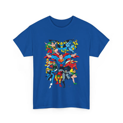 DC Legends T-Shirt - Linda Medley, Arthur Adams Art - Superman, Wonder Woman, Batman, Creeper, Black Canary, Guy Gardner, Blue Beetle, Booster Gold, Dr. Fate, Flash - DC Comics