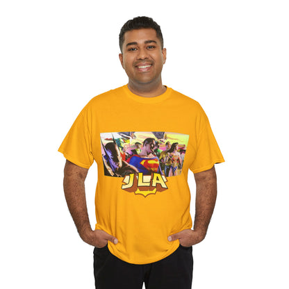 JLA T-Shirt - Alex Ross Art - Superman, Batman, Wonder Woman, Hawkman, Green Lantern, Black Canary, Flash, Martian Manhunter, Green Arrow - Justice League - DC Comics
