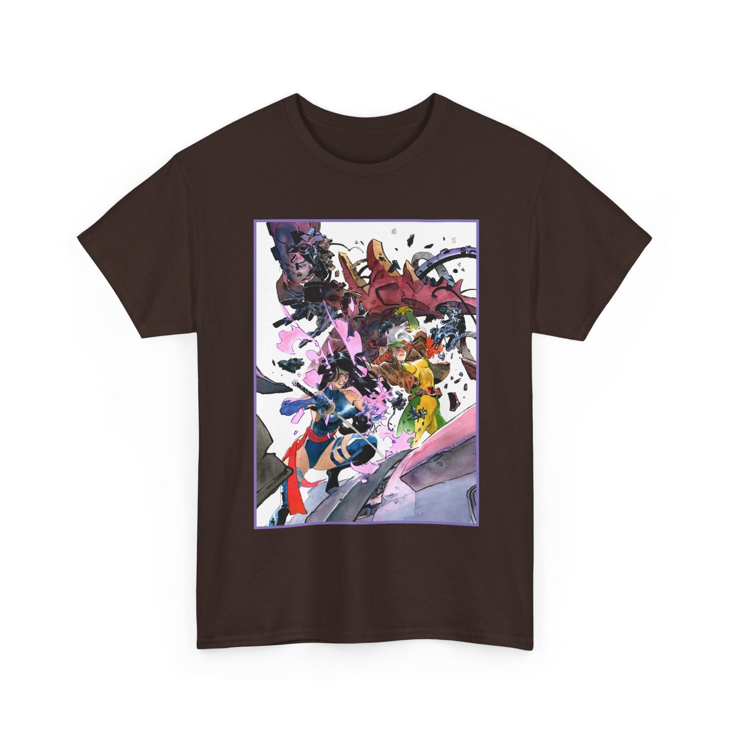 Rogue & Psylocke T-Shirt - Ripping Apart a Sentinel - X-Men Mutants - Marvel Comics