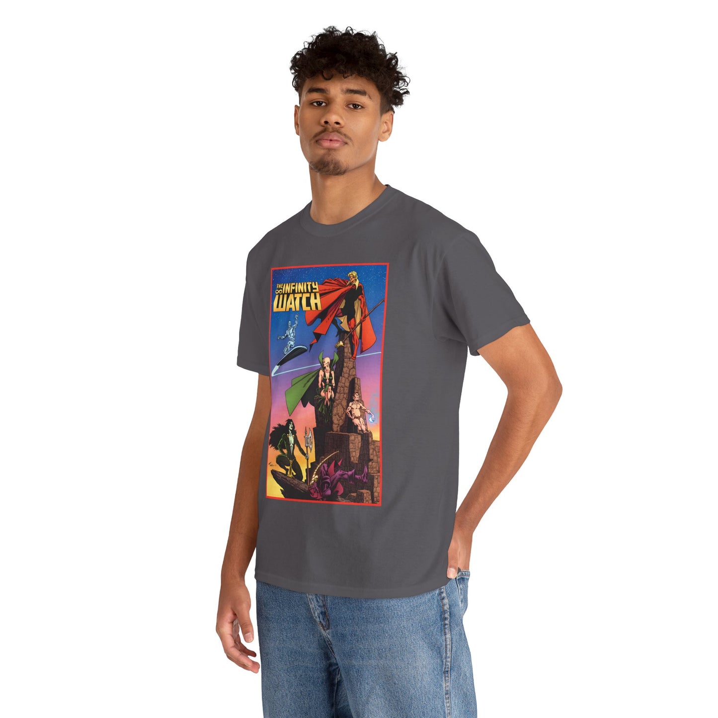 Infinity Watch T-Shirt - Jim Starlin Art - Adam Warlock, Silver Surfer, Moondragon, Pip the Troll - Marvel Comics