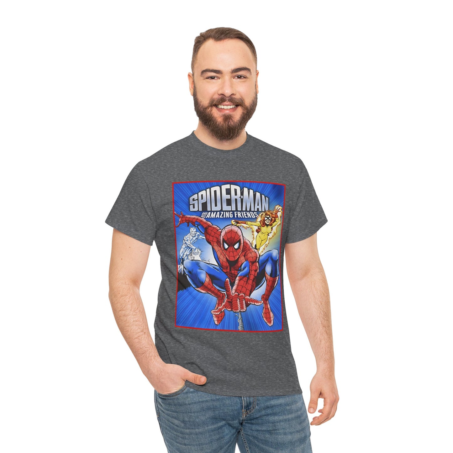 Spider-Man & His Amazing Friends T-Shirt - Firestar, Iceman - Popular 1980s Saturday Morning Cartoon - Marvel Comics