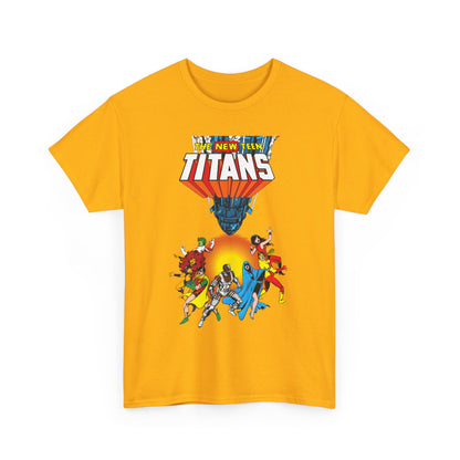 New Teen Titans T-Shirt - George Perez Art - Robin, Wonder Girl, Cyborg, Raven, Starfire, Kid Flash - #10 Cover Art - DC Comics