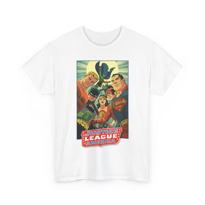 Justice League of America T-Shirt - Michael Cho Art - Superman, Flash, Wonder Woman, Green Lantern, Batman, Martian Manhunter - Silver Age Team - DC Comics