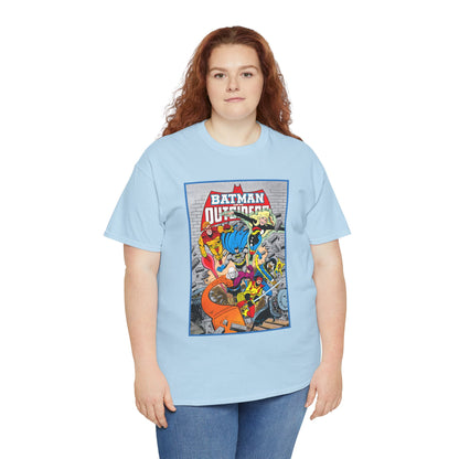 Batman & the Outsiders T-Shirt - Jim Aparo Art - Katana, Geo-Force, Black Lightning, Metamorpho, Halo - DC Comics - 1980s JLA Spin-Off Series