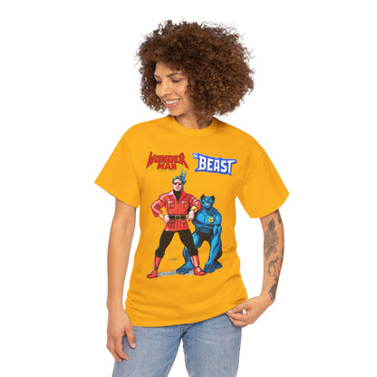 Wonder Man & Beast T-Shirt - George Perez Art - Popular Avengers, X-Men Members - Simon Williams & Hank McCoy - Marvel Comics