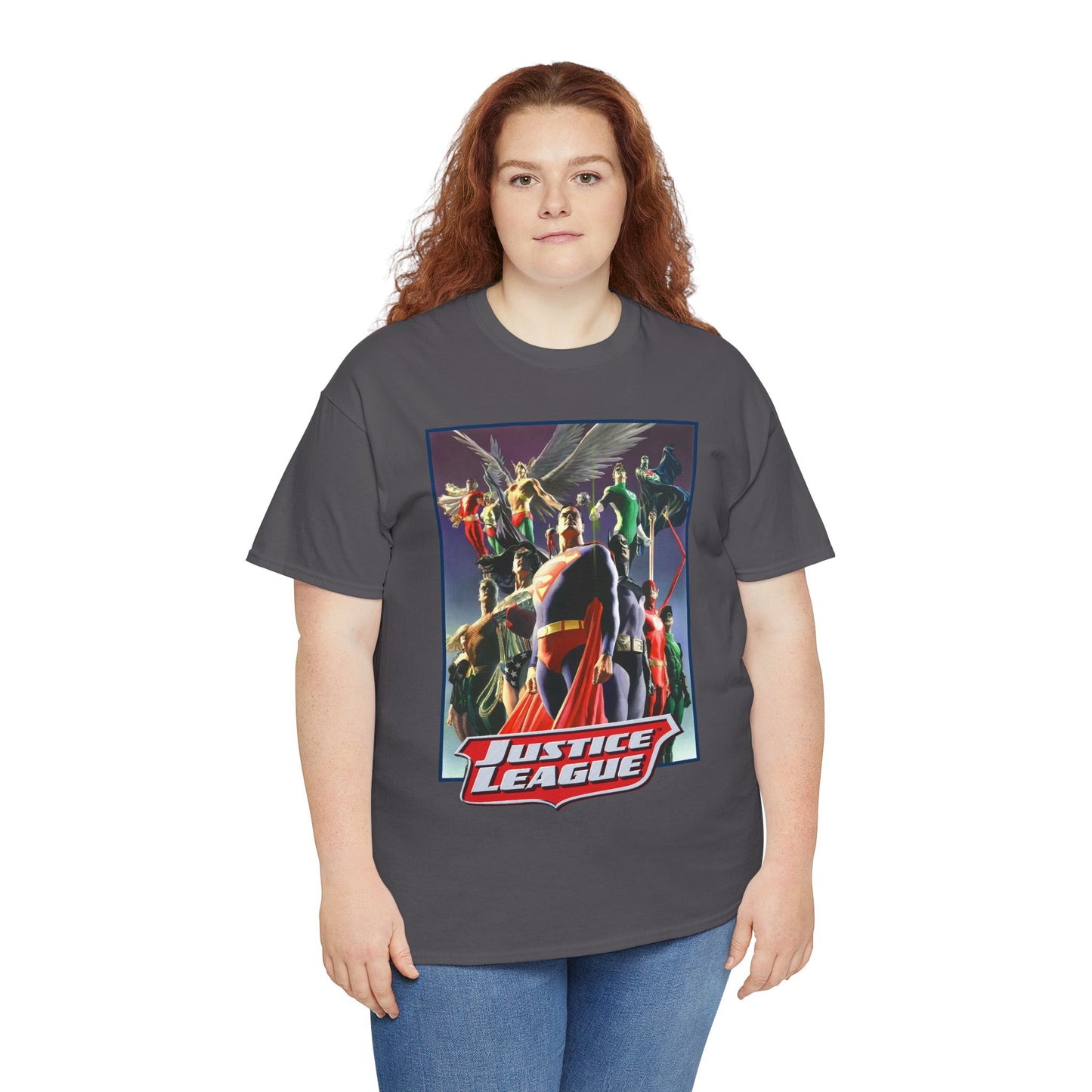 Justice League T-Shirt - Alex Ross Art - Superman, Wonder Woman, Black Canary, Hawkman, Flash, Aquaman, Atom - DC Comics