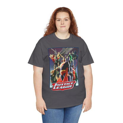 Justice League T-Shirt - Alex Ross Art - Superman, Wonder Woman, Black Canary, Hawkman, Flash, Aquaman, Atom - DC Comics