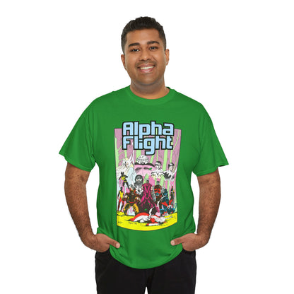 Alpha Flight T-Shirt - Mike Mignola Art - Northstar, Aurora, Snowbird, Shaman, Puck - X-Men: Magneto, Colossus, Shadowcat, Storm - Marvel Comics