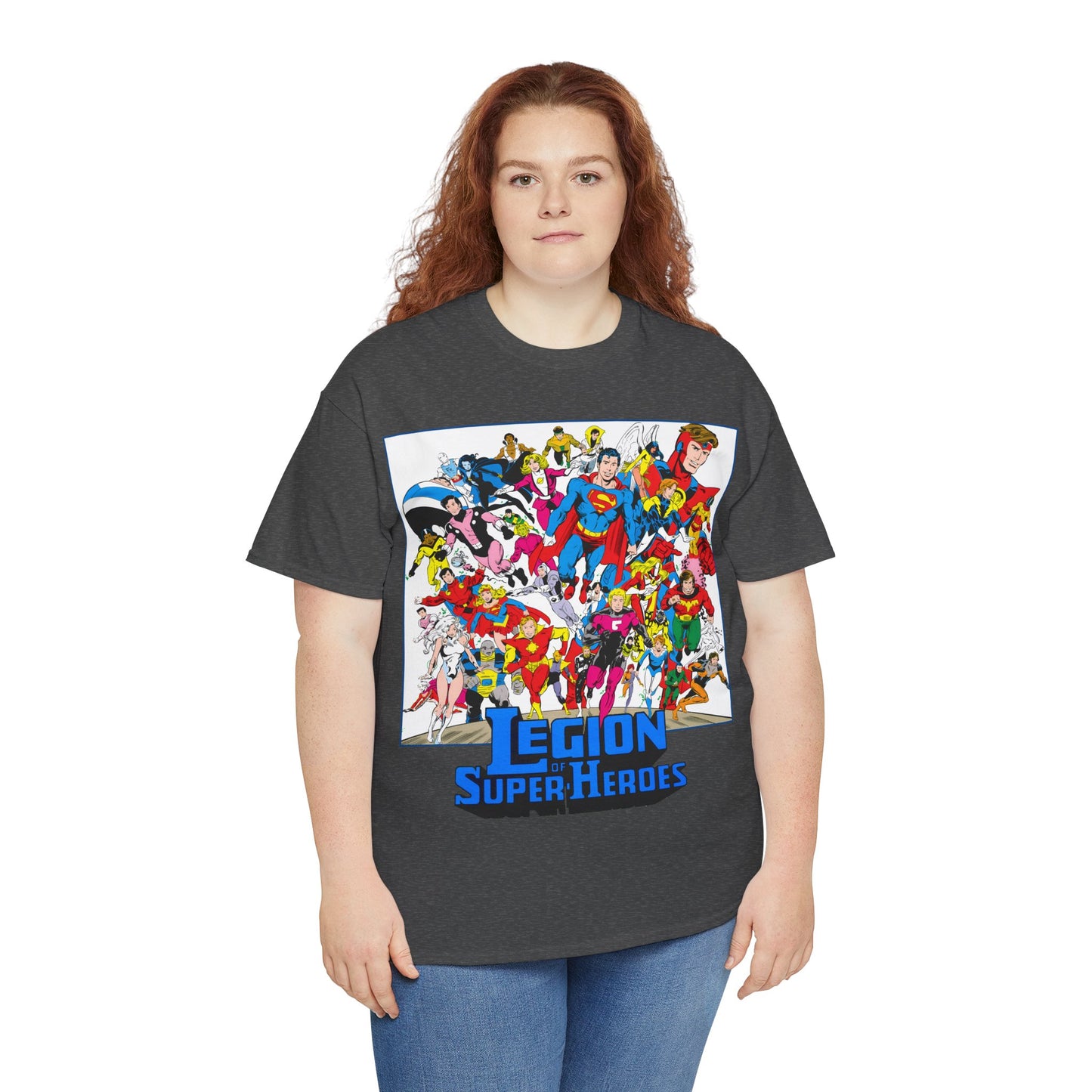 Legion of Super-Heroes T-Shirt - Greg Laroque Art - Who's Who in DC Comics - Superboy, Cosmic Boy, Dream Girl, Dawnstar, Supergirl, Sun Boy, Wildfire, Element Lad, Invisible Kid, Saturn Girl, Lightning Lad - DC Comics