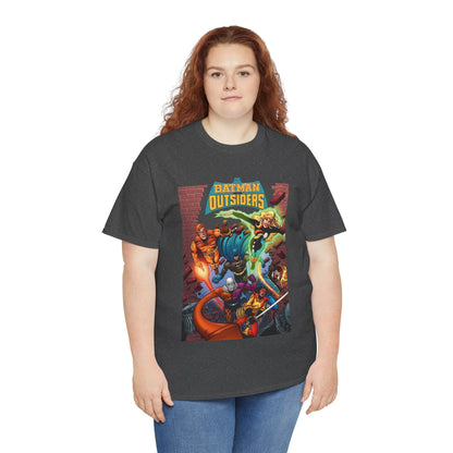 Batman & the Outsiders T-Shirt - Jim Aparo Art - Metamorpho, Katana, Halo, Black Lightning, Geo-Force - DC Comics