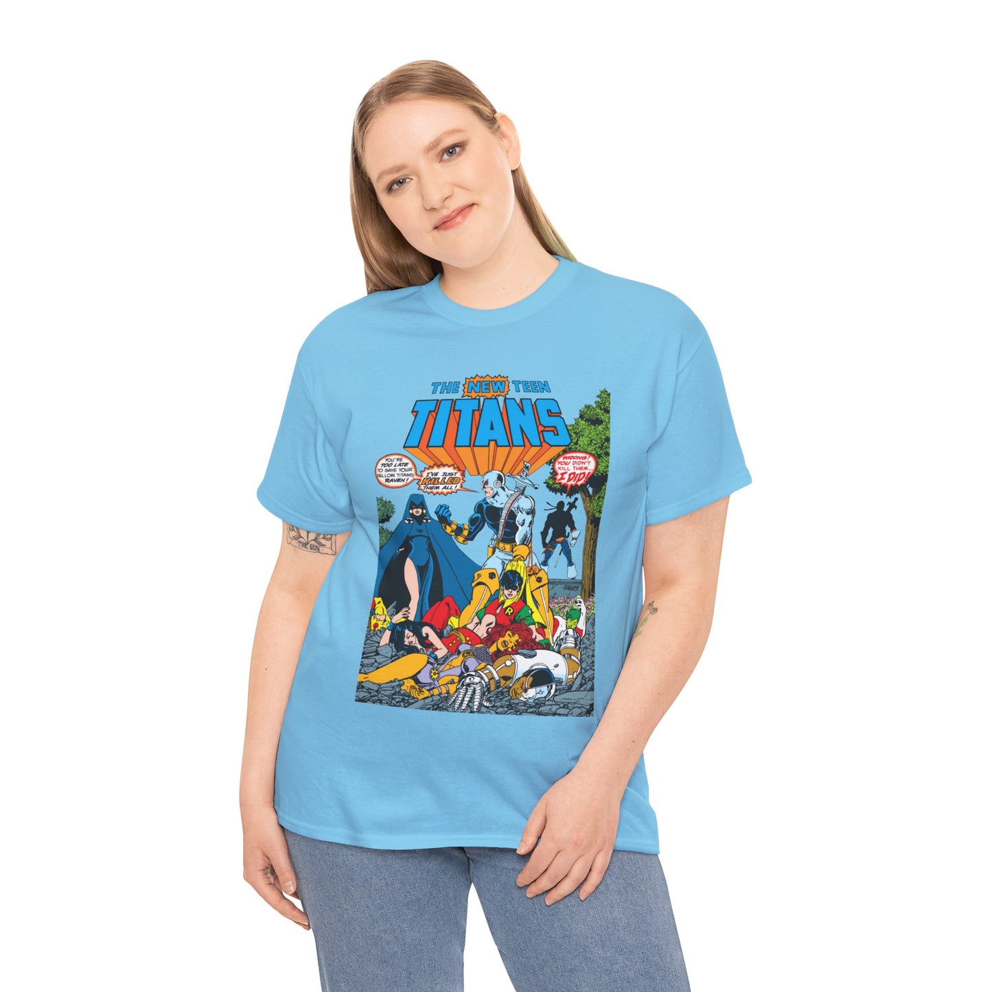 New Teen Titans T-Shirt - George Perez Art - #2 Cover Art - Deathstroke & Ravager - DC Comics