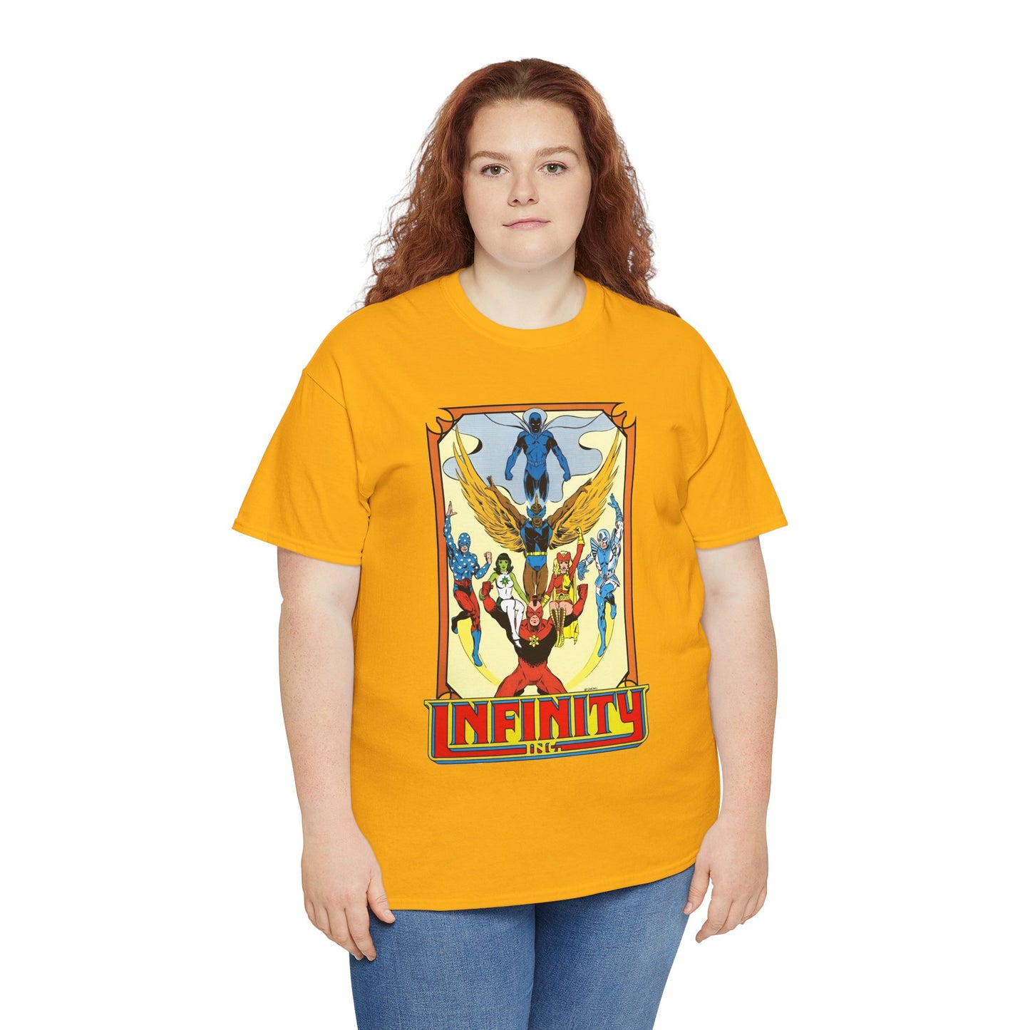 Infinity Inc Shirt - Todd McFarlane Art - Jade, Obsidian, Fury, Northwind, Nuklon, Silver Scarab, Star-Spangled Kid - JSA Successors - DC Comics