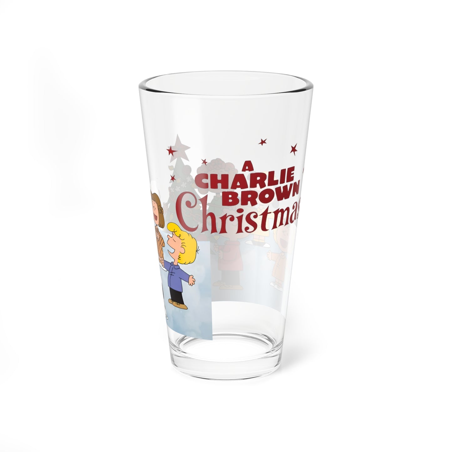A Charlie Brown Christmas Pint Glass, 16oz - Snoopy, Lucy, Linus, Sally, Schroeder
