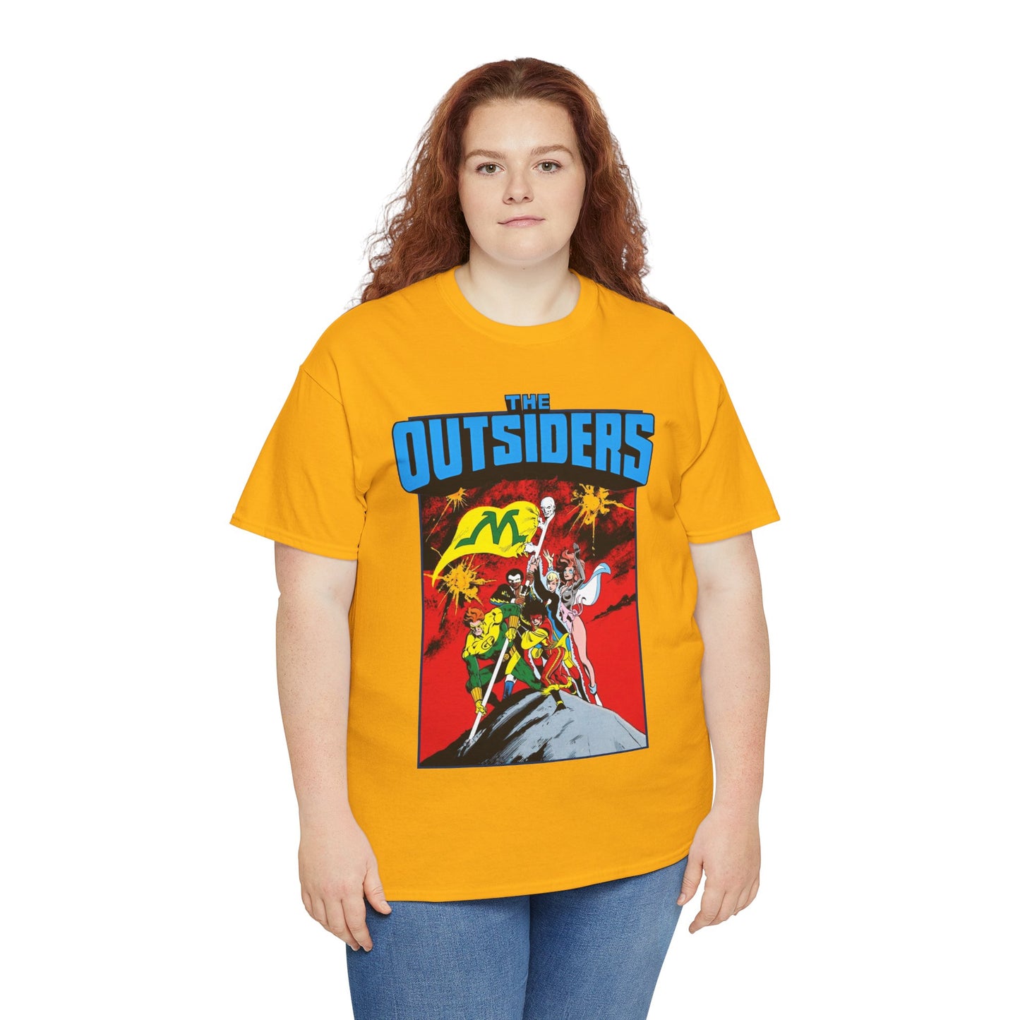 Outsiders T-Shirt - Alan Davis Art - Geo-Force, Halo, Black Lightning, Metamorpho, Katana - DC Comics