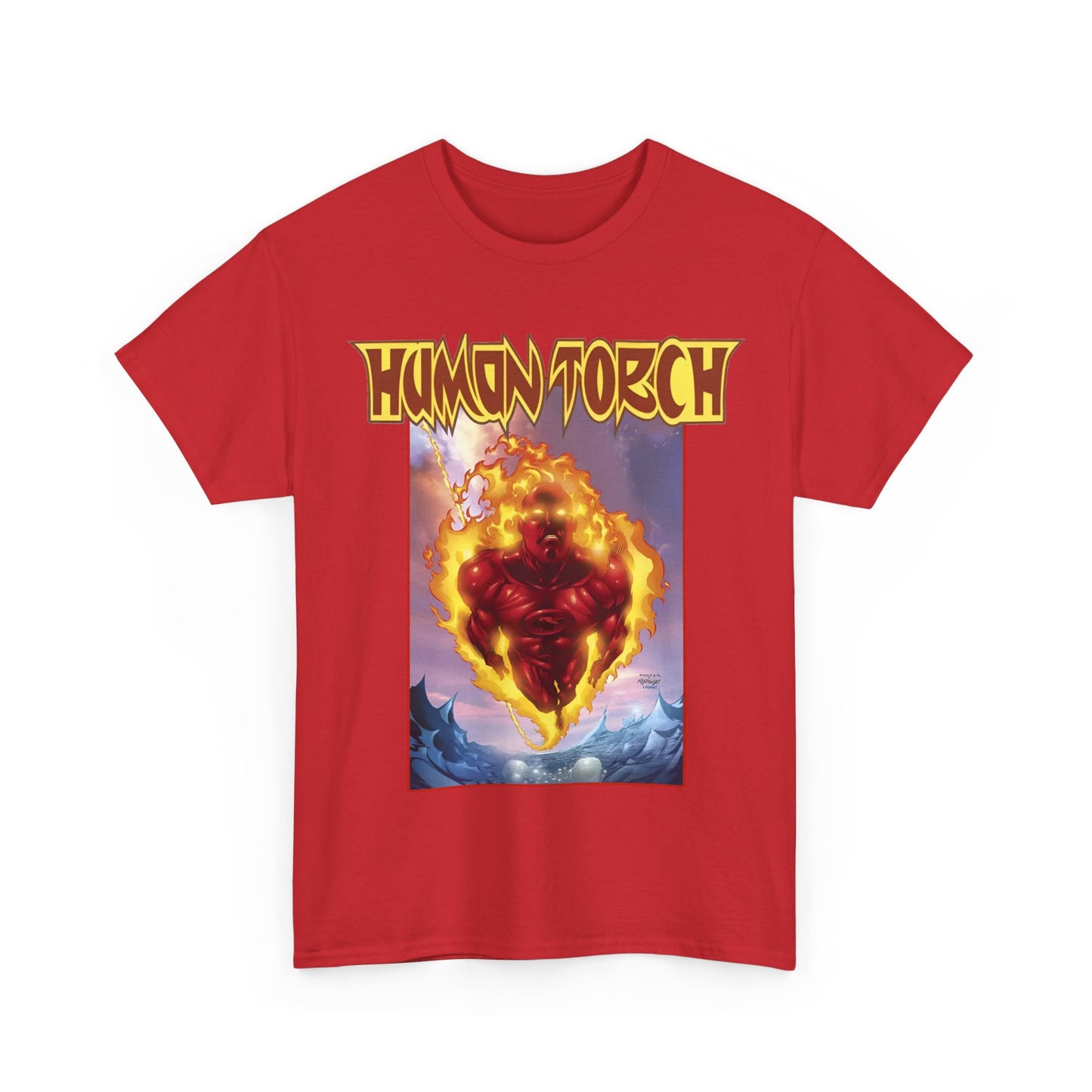 Human Torch T-Shirt - Howard Porter Art - Marvel Comics