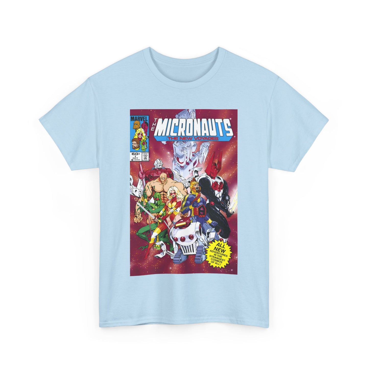 Micronauts: The New Voyages T-Shirt - Commander Arcturus Rann, Biotron, Marionette, Bug - Marvel Comics Series