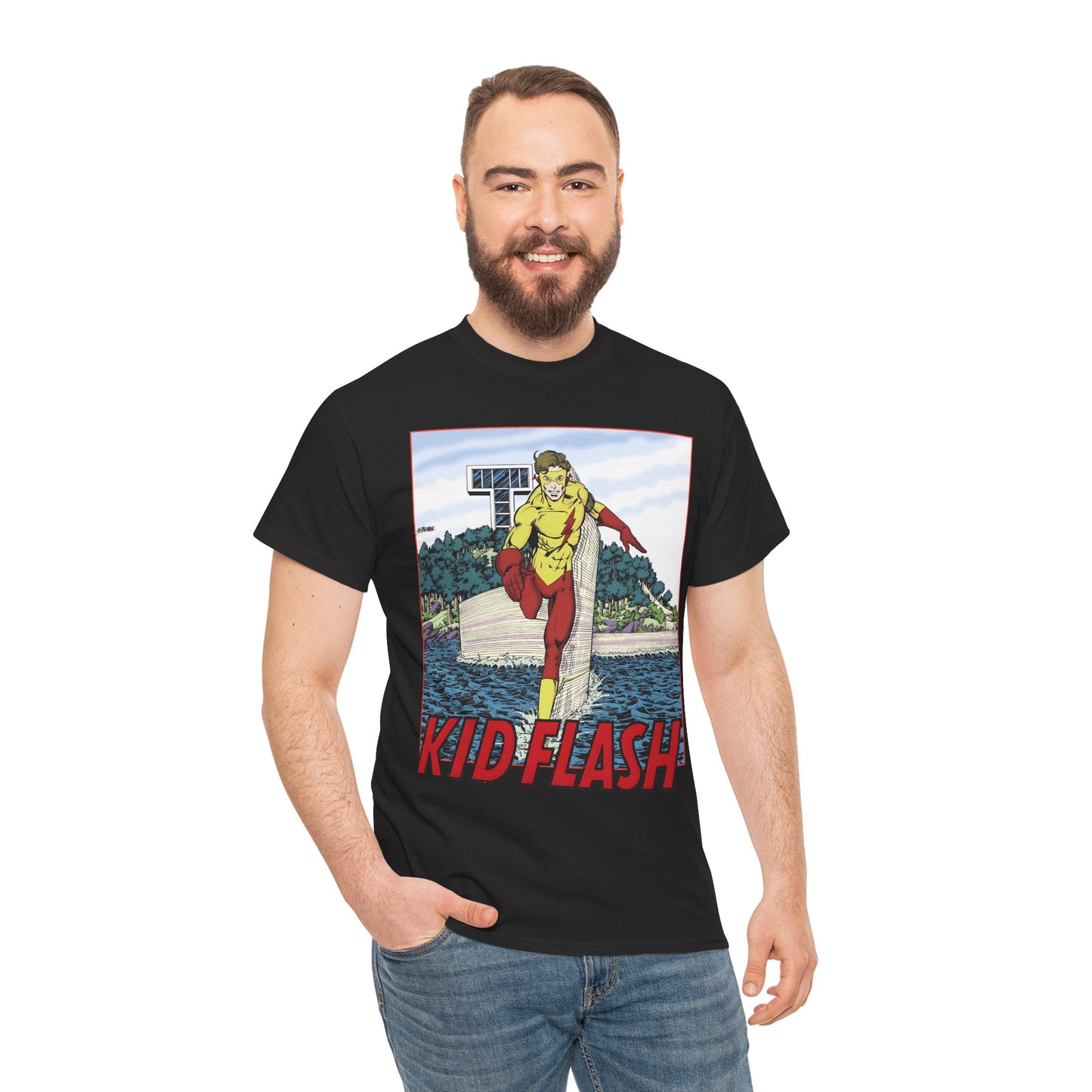 Kid Flash T-Shirt - George Perez Art - Wally West - New Teen Titans Member - Titans Tower - Future Flash - DC Comics