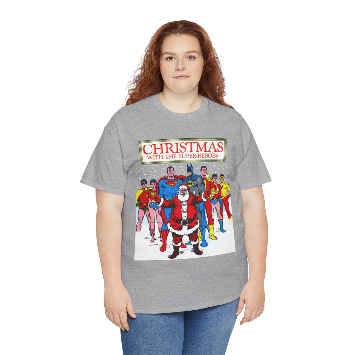 Christmas with the Superheroes T-Shirt - Nick Cardy Art - Superman Batman Captain Marvel Teen Titans Retro Festive Holiday Tee - DC Comics