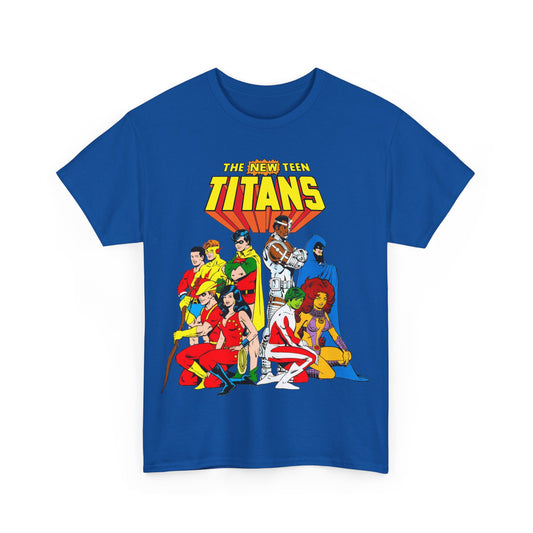 New Teen Titans T-Shirt - George Perez Art - Robin, Wonder Girl, Starfire, Raven, Cyborg, Speedy, Aqualad - DC Comics