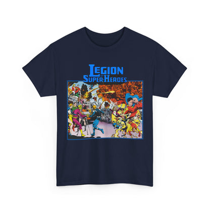 Legion of Super-Heroes T-Shirt - Steve Lightle Art - Mon-El, Saturn Girl, Brainiac 5, Sun Boy, Lightning Lad, Dawnstar, Timber Wolf - LOSH - DC Comics