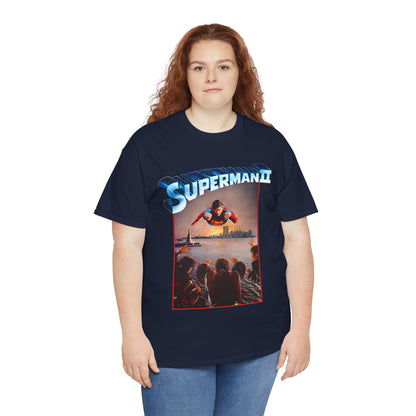 Superman II T-Shirt - Christopher Reeve, Terence Stamp, Sarah Douglas - Vs General Zod, Ursa, Non - Phantom Zone Villains - 1980 Movie Poster - DC Comics
