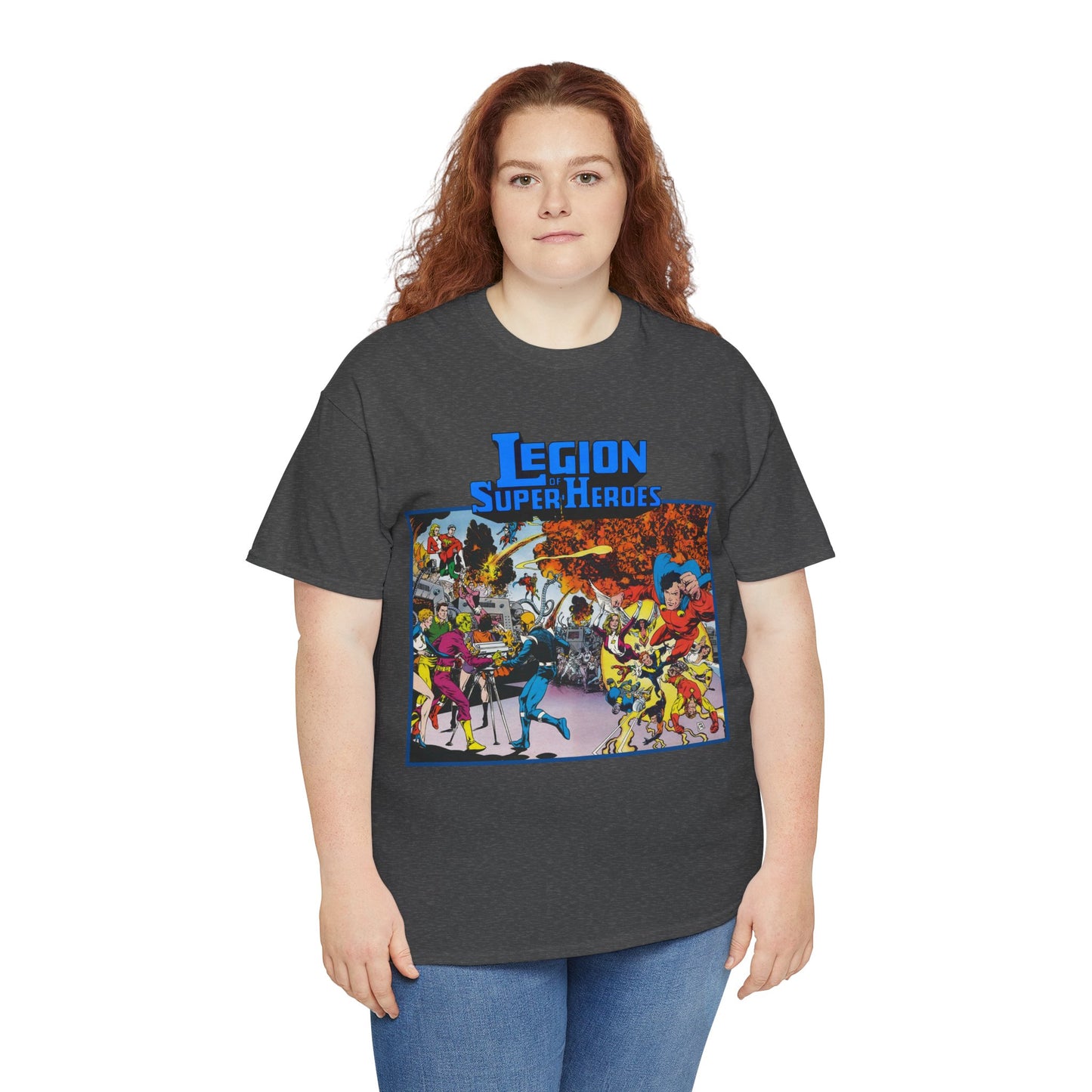 Legion of Super-Heroes T-Shirt - Steve Lightle Art - Mon-El, Saturn Girl, Brainiac 5, Sun Boy, Lightning Lad, Dawnstar, Timber Wolf - LOSH - DC Comics